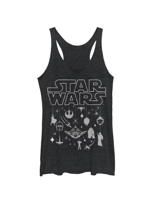 Women's Star Wars Christmas Logo Ornaments Racerback Tank Top