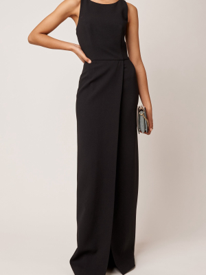 Cutout Wool Maxi Dress