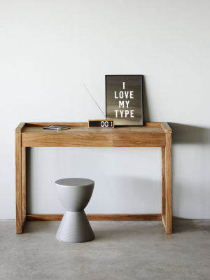 Teak Frame 2 Drawer Desk