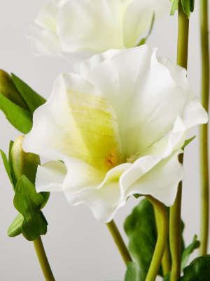 Faux White Pansy Flower Bouquet