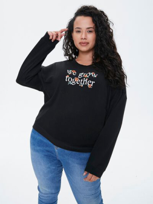 Plus Size We Grow Together Graphic Tee