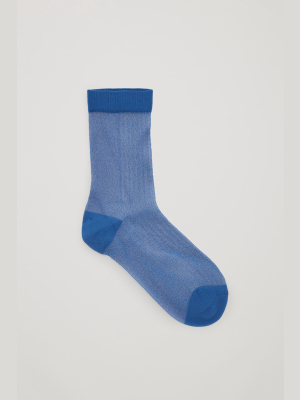 Sheer Lurex Ankle Socks