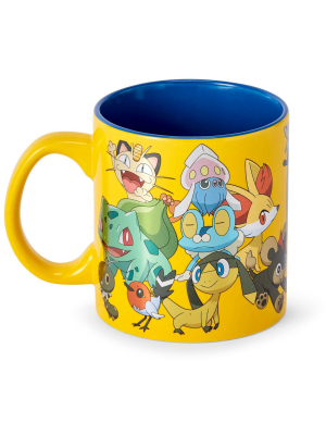 Just Funky Pokémon Xy Series Large Pokémon Group Foil Print Coffee Mug | Holds 20 Ounces