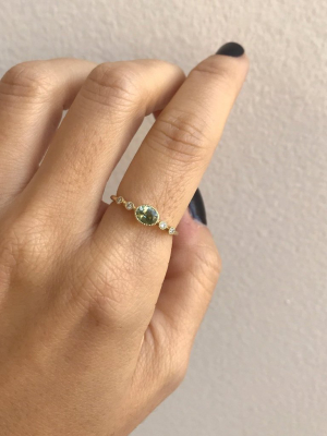 Green Sapphire Dew Ring