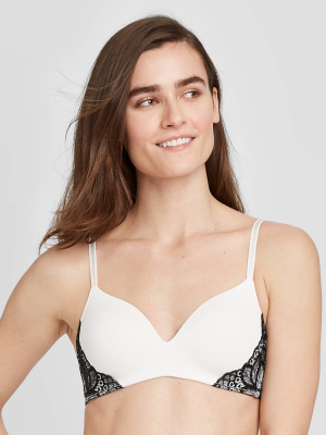 Women's Bliss Lightly Lined Wirefree Bra With Lace - Auden™