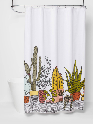 Plants Print Shower Curtain Green - Room Essentials™