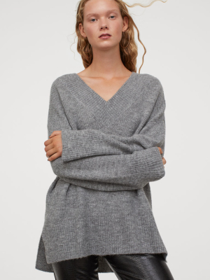 V-neck Wool-blend Sweater