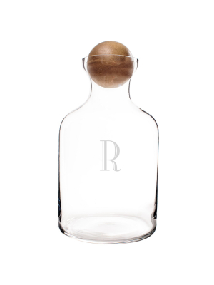 56oz Glass Personalized Initial Decanter With Wood Stopper - Cathy's Concepts