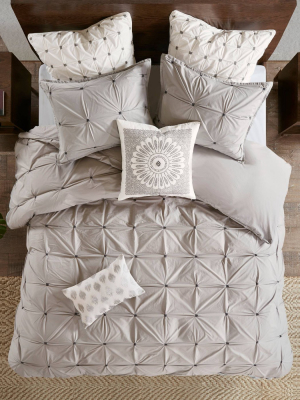 Masie Embroidered Cotton Duvet Cover Set