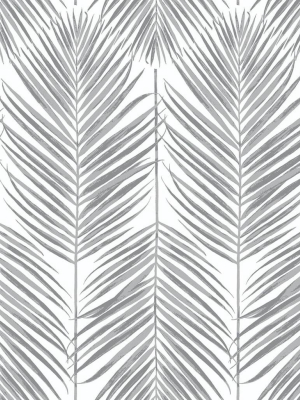 Paradise Palm Peel-and-stick Wallpaper In Daydream Grey By Nextwall