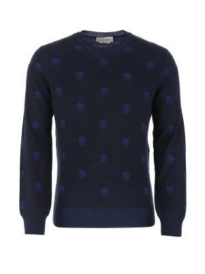 Alexander Mcqueen Skull Intarsia Crewneck Jumper