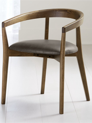 Cullen Shiitake Saddle Round Back Dining Chair