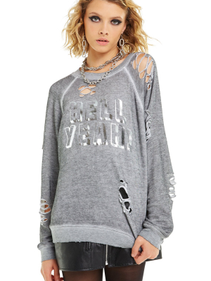 Wildfox Hell Yeah! Distressed Sommers Sweater