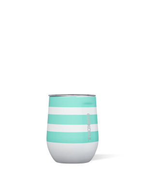 Turquoise Stripe Stemless