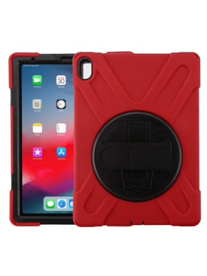 Mybat For Apple Ipad Pro 11" (2018) Red Rotatable Stand Hard Tpu Hybrid Case Cover