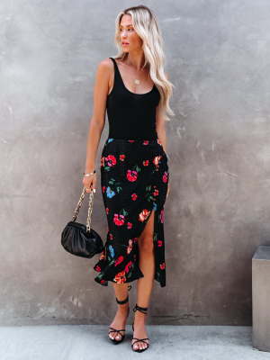 Mariella Floral Slit Midi Skirt - Final Sale