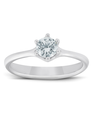 Pompeii3 1/2 Ct Diamond Solitaire Engagement Ring 6-prong 14k White Gold