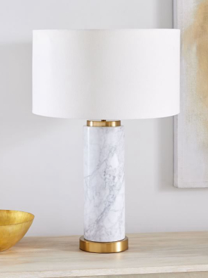 Pillar Marble Usb Table Lamp