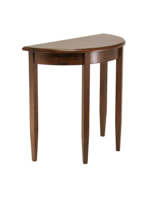 Concord Half Moon Accent Table - Antique Walnut - Winsome