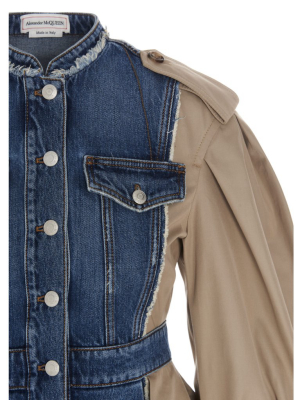 Alexander Mcqueen Trench Panelled Denim Jacket