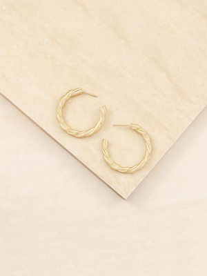 Spun Strands 18k Gold Plated Hoop Earrings