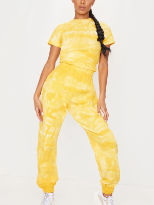 Prettylittlething Yellow Tie Dye Thick Rib...