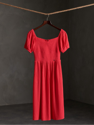 Kala Smocked Midi Dress