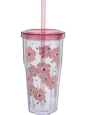 Sustain 20oz Plastic Pink Floral To-go Tumbler