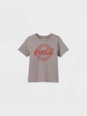 Women's Coca-cola Short Sleeve Graphic T-shirt - Heather Gray