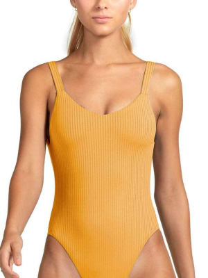 Vitamin A Ecorib Leah One Piece Swimsuit In Marigold