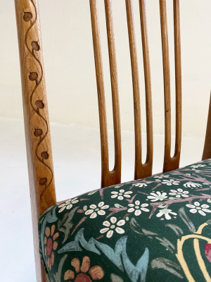 Dining Chairs In William Morris Blackthorn, Pair