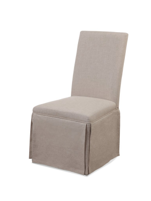 Skirted Parsons Natural Linen Chair