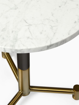 White Marble Round Bistro Table - Branch Base