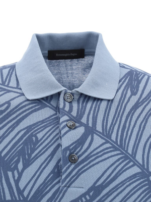 Ermenegildo Zegna Leaf Print Polo Shirt