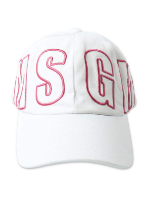 Msgm Kids Logo Embroidered Baseball Cap