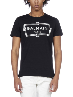 Balmain Logo Print Crewneck T-shirt