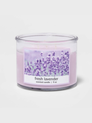 11oz Glass Jar 3-wick Fresh Lavender Candle