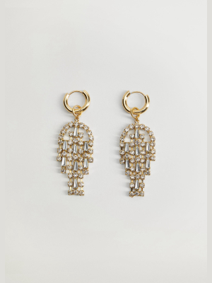 Rhinestone Pendant Earrings