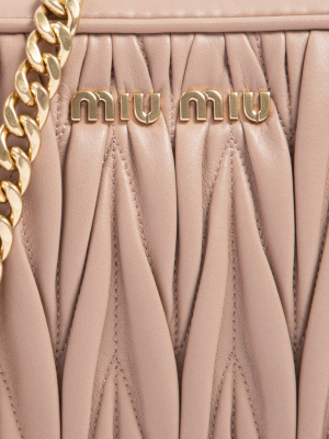 Miu Miu Matelassé Logo Shoulder Bag