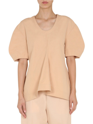 Jil Sander Puff-sleeve Round-neck Blouse