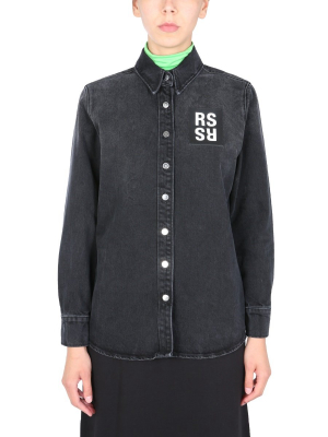 Raf Simons Logo Patch Denim Shirt