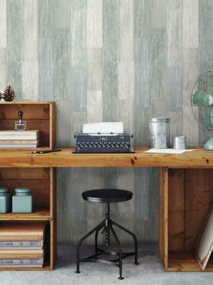 Pallet Board Wallpaper In Blue From The Simply Farmhouse Collection By York Wallcoverings