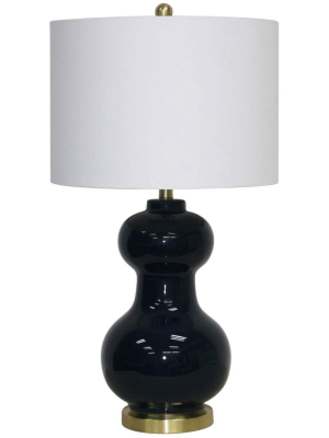 Double Ball Table Lamp, Navy Blue