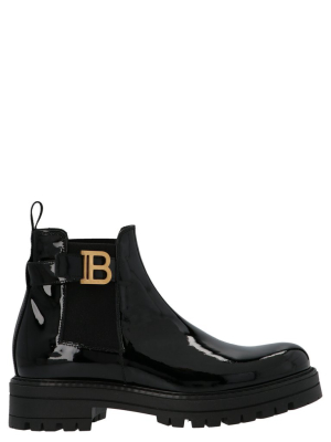 Balmain Kids B Plaque Ankle Boots