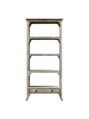 Bridgely Aged White Etagere