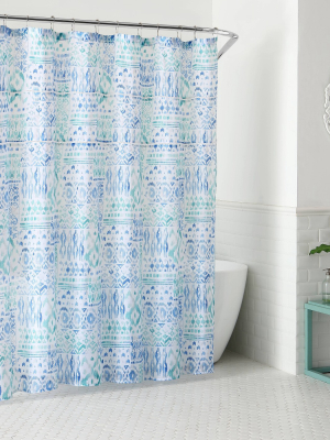 Yasmin Shower Curtain Blue - Peach & Oak