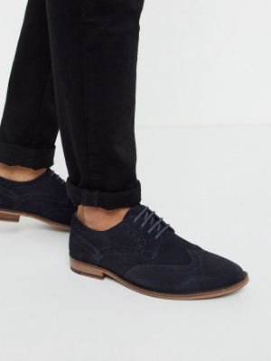 Walk London Tribute Brogues Navy Suede