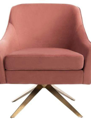 Ll Couture Leyla Swivel Velvet Accent Chair - Dusty Rose