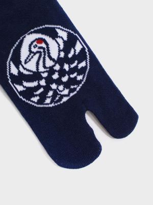 Tabi Ankle Socks, Navy Crane (s/m)