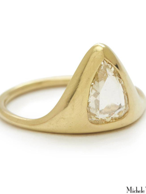 Pear Shape Diamond Gold Ring